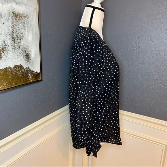 Madewell Silk Star Scatter Tie Sleeve blouse - Picture 8 of 13